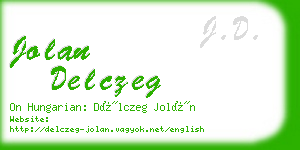 jolan delczeg business card